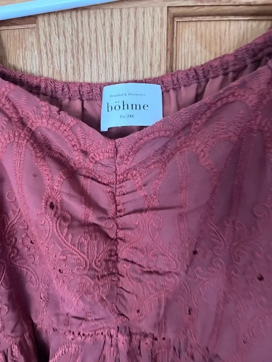 Bohme Eyelet long Dress in Dusty Rose - - Picture 2 of 4